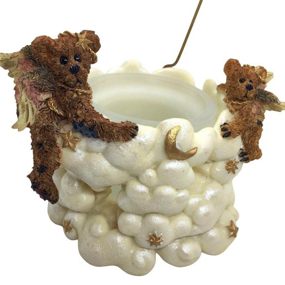 Boyds Angel Votive Candle Holder Teddy Bear Clarence Angelica Ariel Wings Gift - Picture 2 of 9